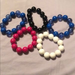 Lot of 5 bead stretch bracelets